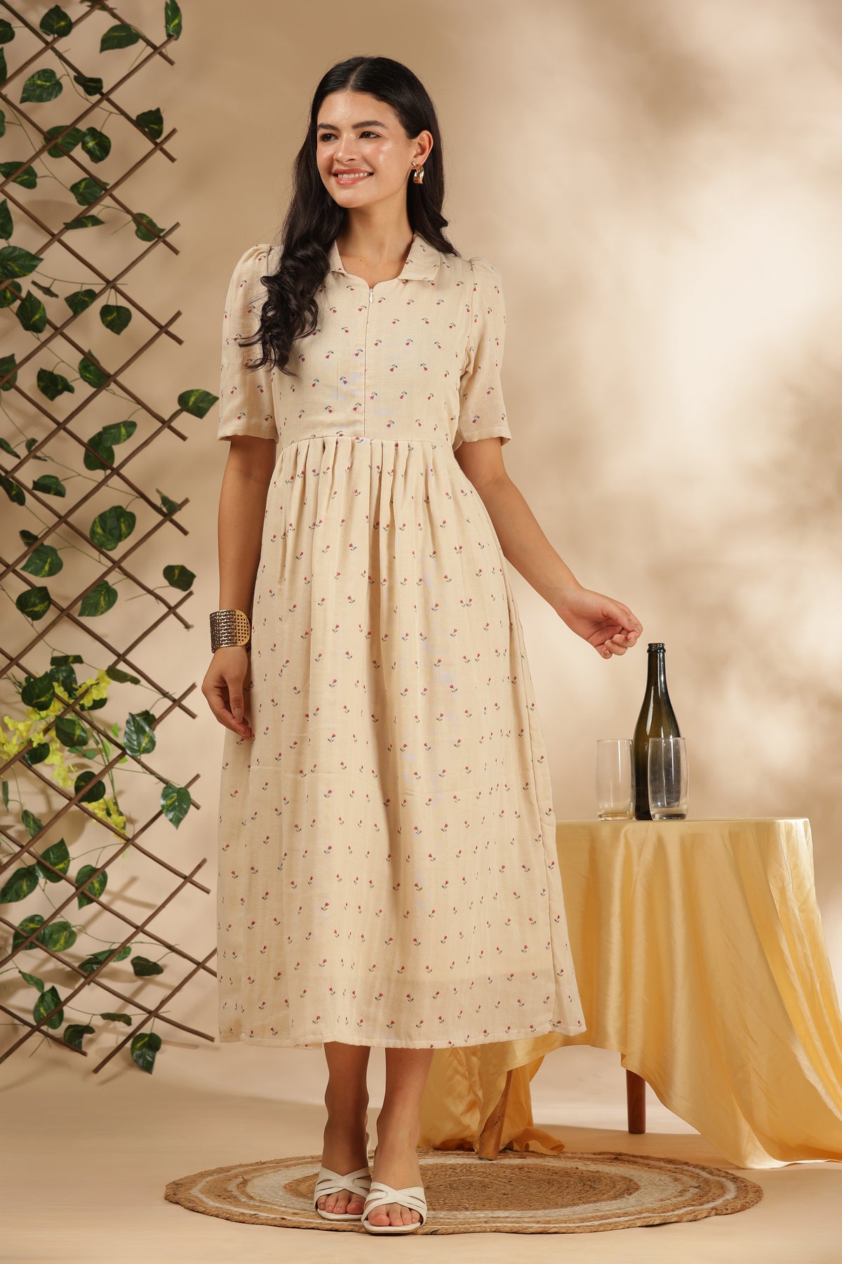 CLOUD SOFT ZIP & GO DRESS| MUSLIN | CENTER ZIP| ADJUSTABLE KNOT |FEEDING FRIENDLY| FLEURIE
