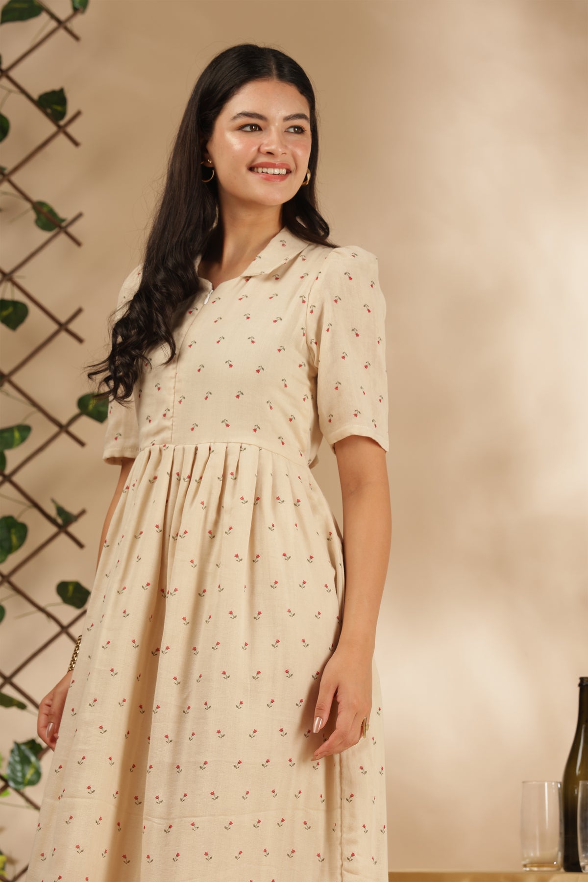 CLOUD SOFT ZIP & GO DRESS| MUSLIN | CENTER ZIP| ADJUSTABLE KNOT |FEEDING FRIENDLY| FLEURIE