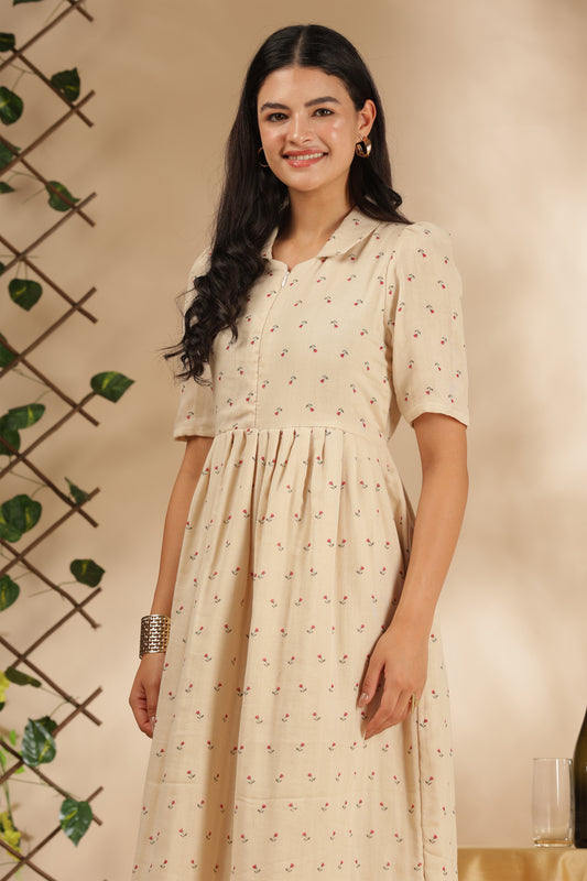 CLOUD SOFT ZIP & GO DRESS| MUSLIN | CENTER ZIP| ADJUSTABLE KNOT |FEEDING FRIENDLY| FLEURIE