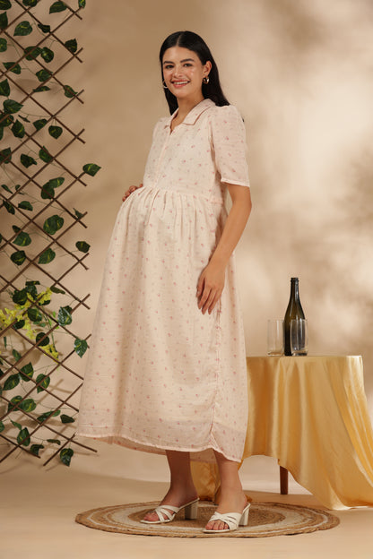 CLOUD SOFT ZIP & GO DRESS| MUSLIN | CENTER ZIP| ADJUSTABLE KNOT |FEEDING FRIENDLY| PONELLE