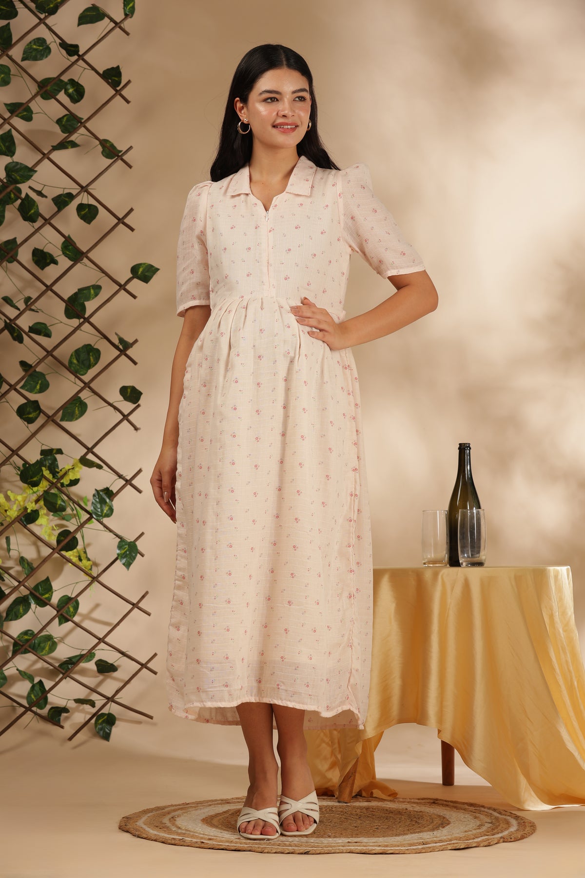 CLOUD SOFT ZIP & GO DRESS| MUSLIN | CENTER ZIP| ADJUSTABLE KNOT |FEEDING FRIENDLY| PONELLE