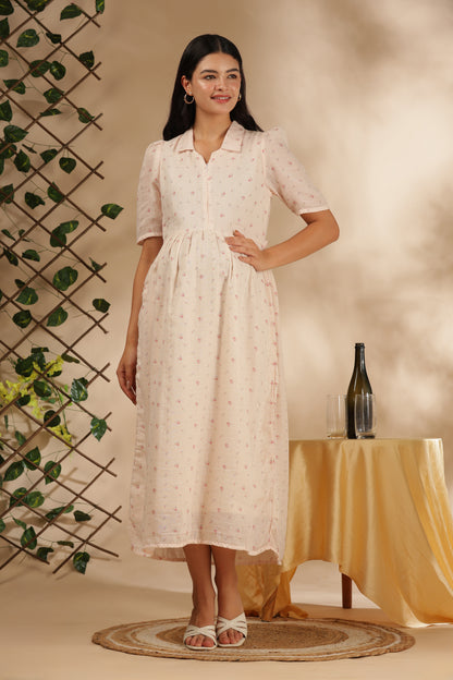 CLOUD SOFT ZIP & GO DRESS| MUSLIN | CENTER ZIP| ADJUSTABLE KNOT |FEEDING FRIENDLY| PONELLE