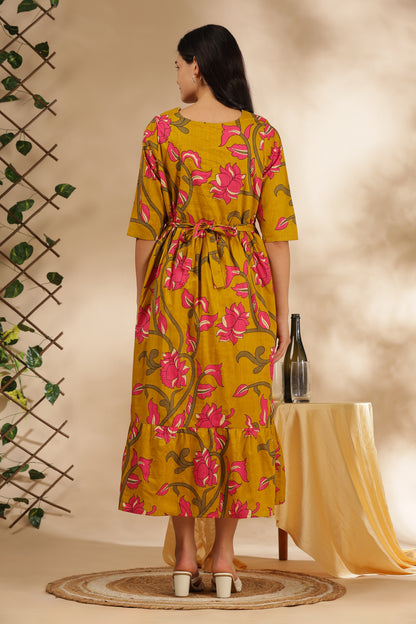 MATERNITY & BEYOND OUTDOORS | 100% COTTON | INVISIBLE SIDE ZIPS | ADJUSTABLE KNOT | GULABI