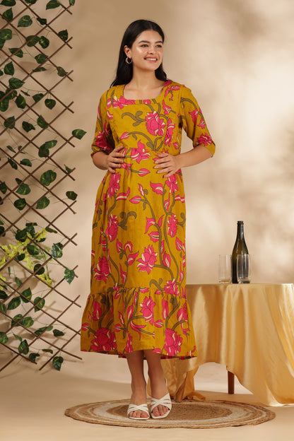 MATERNITY & BEYOND OUTDOORS | 100% COTTON | INVISIBLE SIDE ZIPS | ADJUSTABLE KNOT | GULABI
