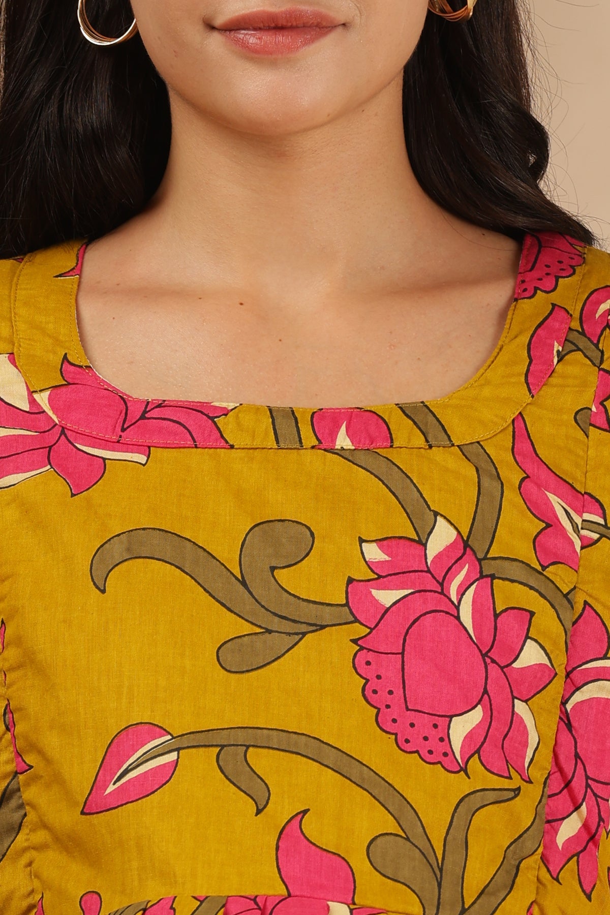 MATERNITY & BEYOND OUTDOORS | 100% COTTON | INVISIBLE SIDE ZIPS | ADJUSTABLE KNOT | GULABI