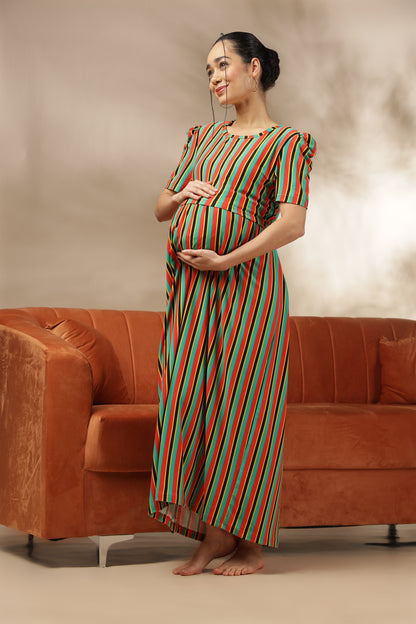 ZIPLESS MATERNITY WEAR | PUFFSLEEVE | SPUN | JOY STRIPES