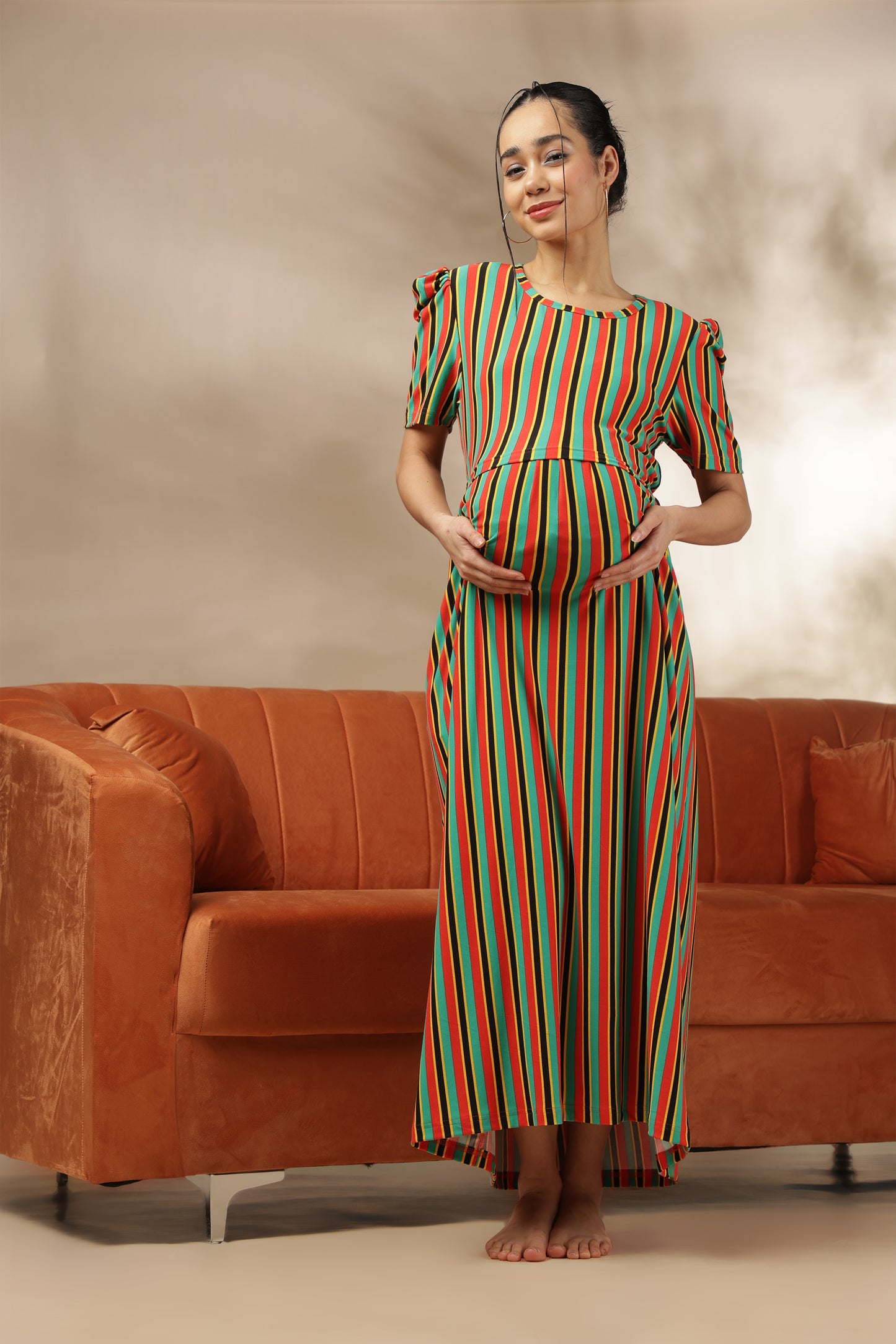 ZIPLESS MATERNITY WEAR | PUFFSLEEVE | SPUN | JOY STRIPES
