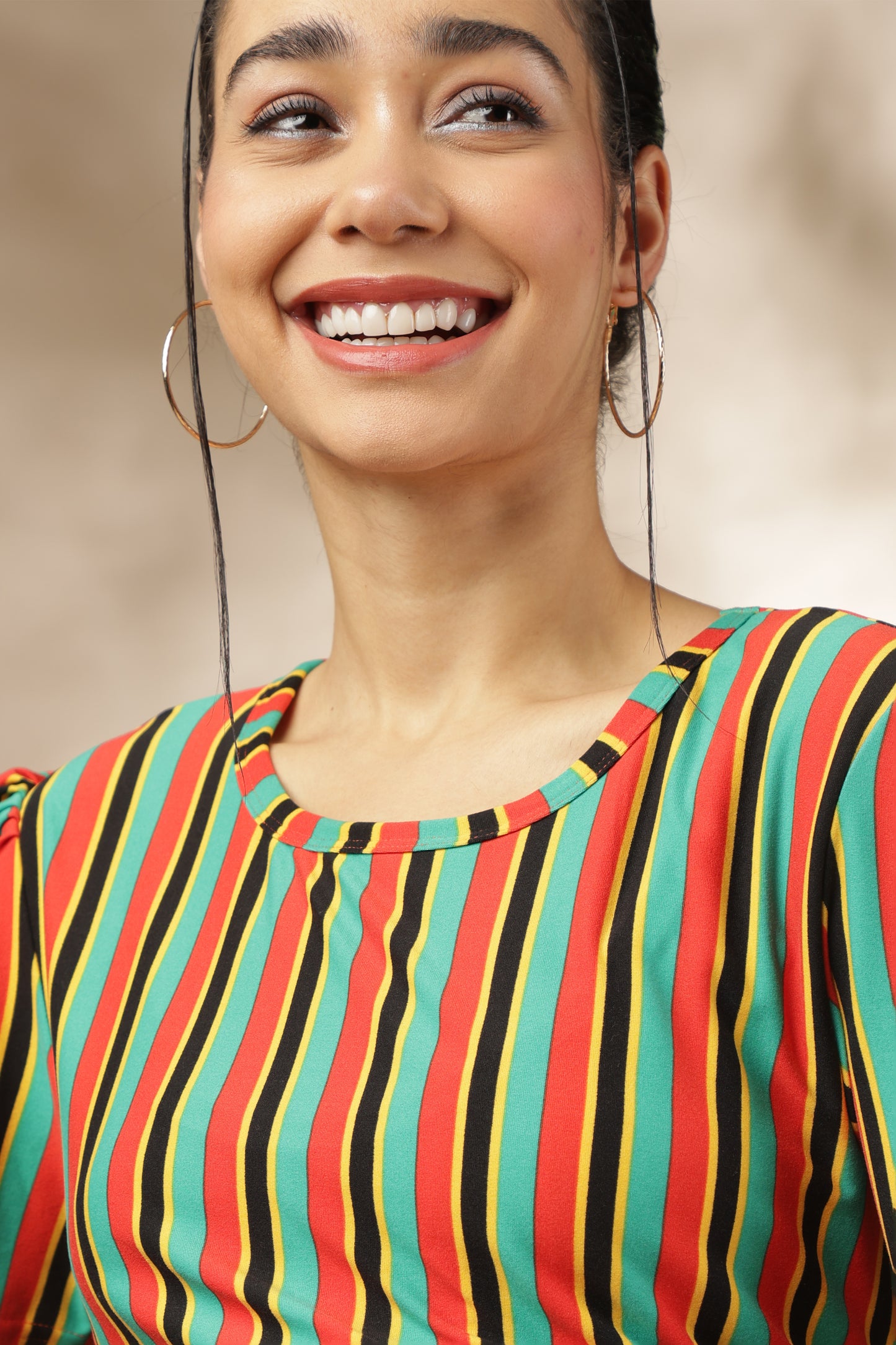 ZIPLESS MATERNITY WEAR | PUFFSLEEVE | SPUN | JOY STRIPES