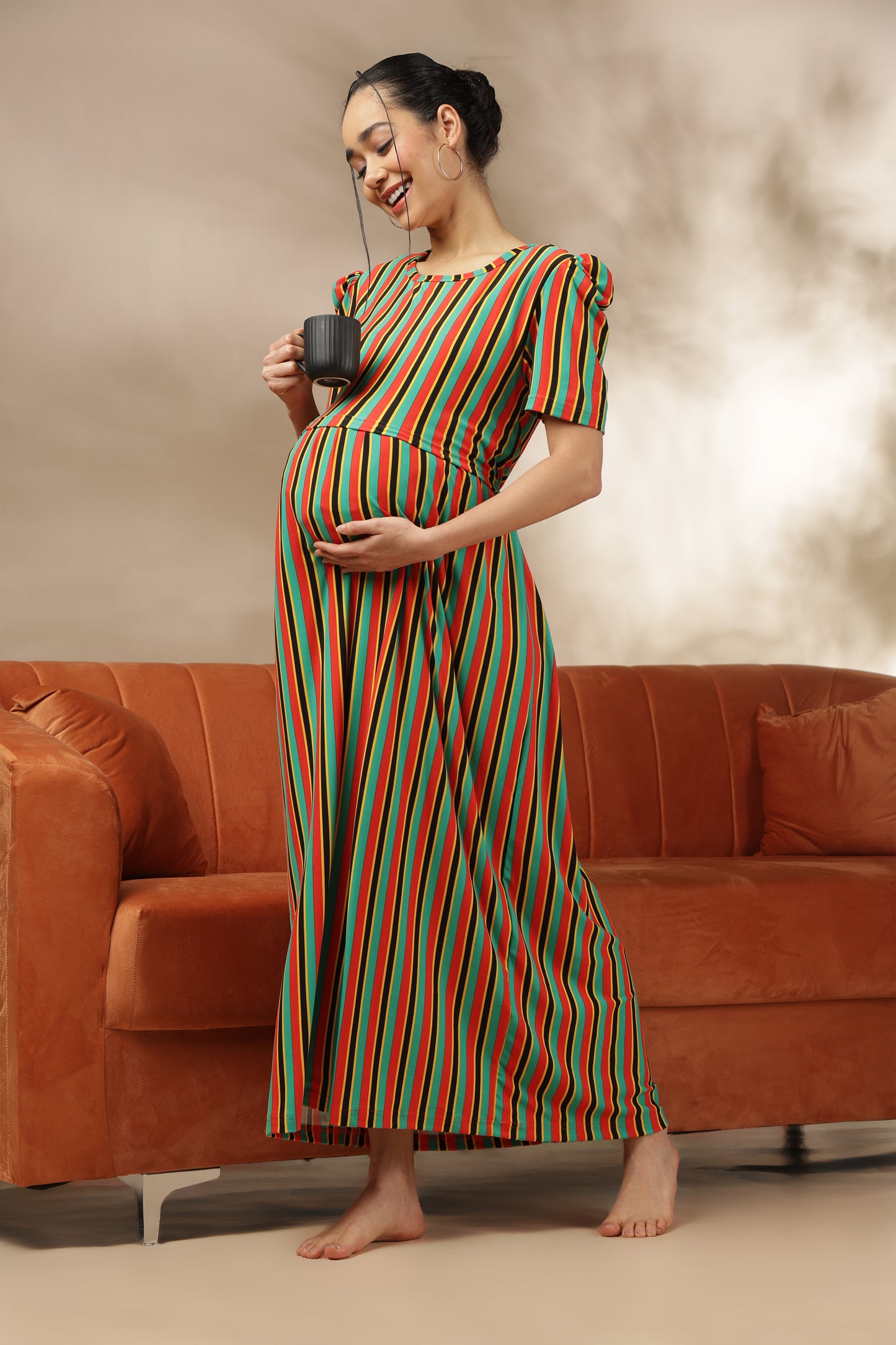 ZIPLESS MATERNITY WEAR | PUFFSLEEVE | SPUN | JOY STRIPES