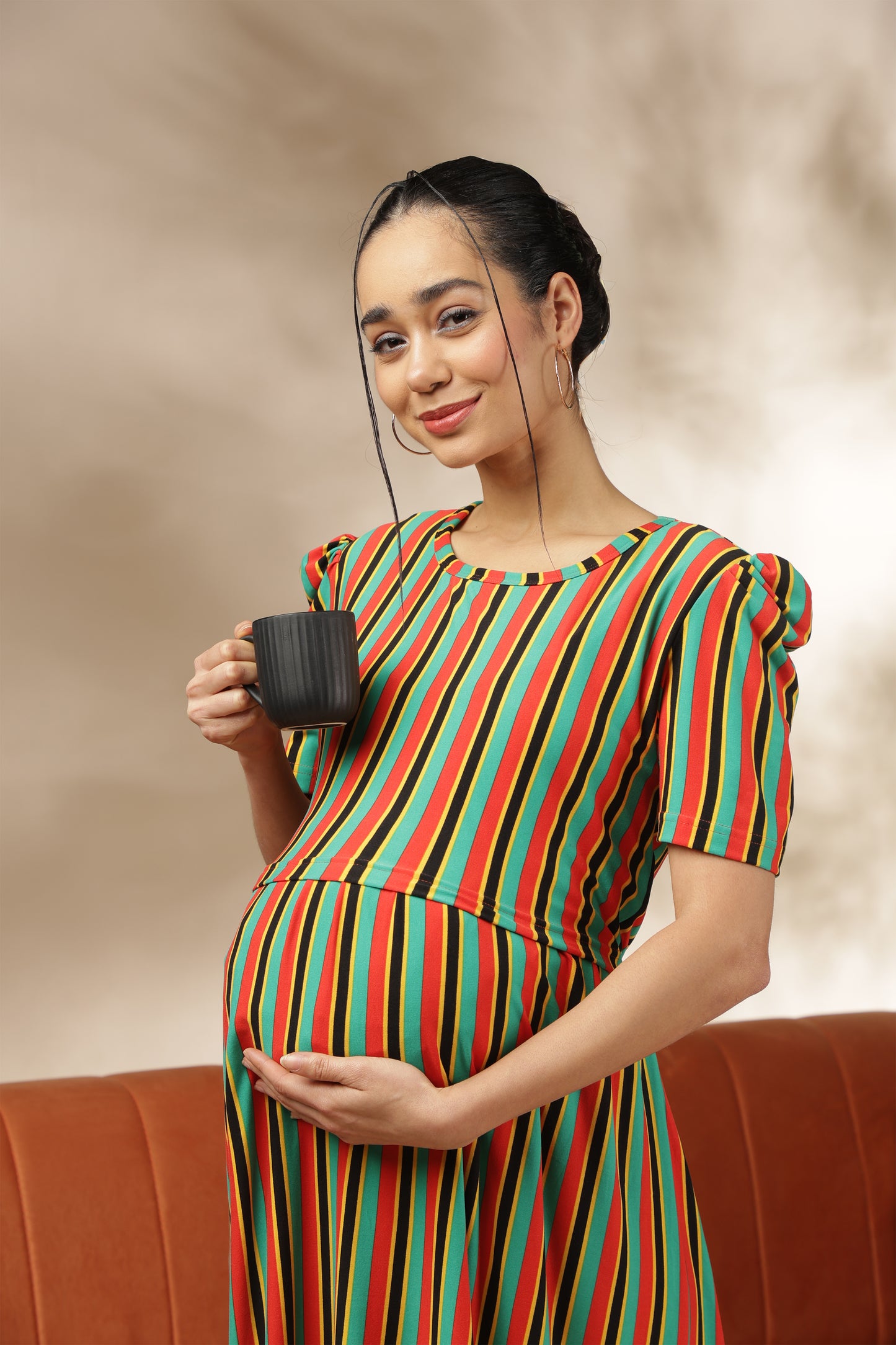 ZIPLESS MATERNITY WEAR | PUFFSLEEVE | SPUN | JOY STRIPES