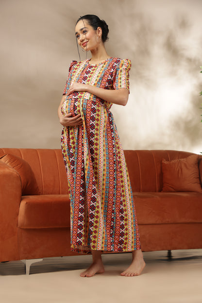 ZIPLESS MATERNITY WEAR | PUFFSLEEVE | SPUN | DESI MOSAIC