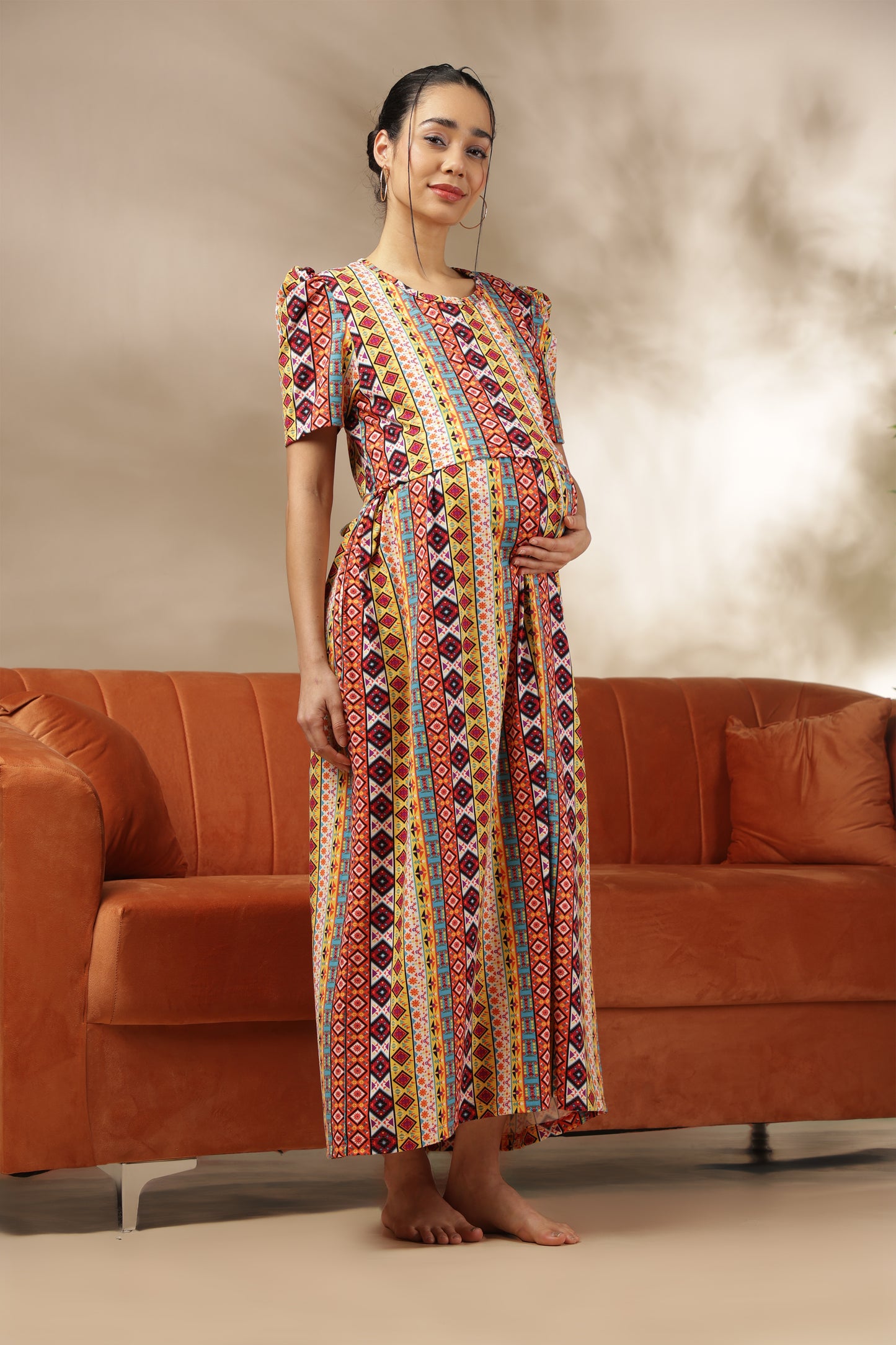 ZIPLESS MATERNITY WEAR | PUFFSLEEVE | SPUN | DESI MOSAIC