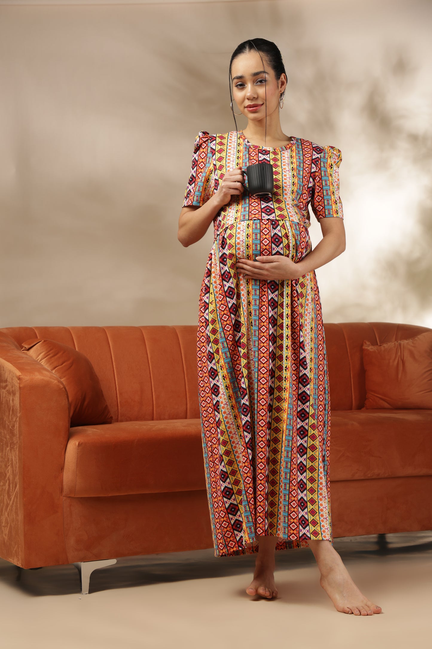 ZIPLESS MATERNITY WEAR | PUFFSLEEVE | SPUN | DESI MOSAIC