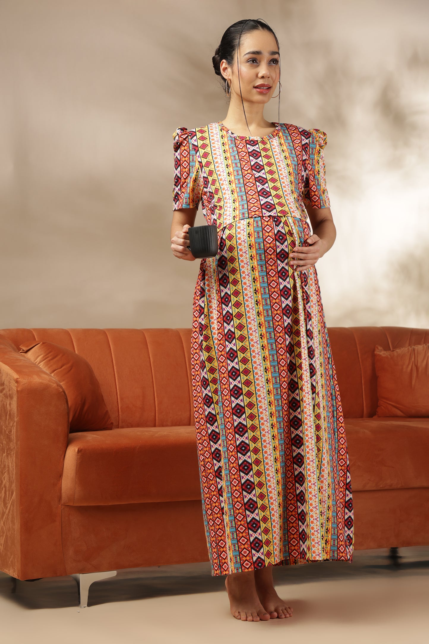 ZIPLESS MATERNITY WEAR | PUFFSLEEVE | SPUN | DESI MOSAIC