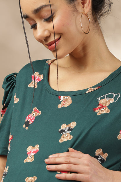 ZIPLESS MATERNITY WEAR | PUFFSLEEVE | SPUN | TEDDY DREAMS