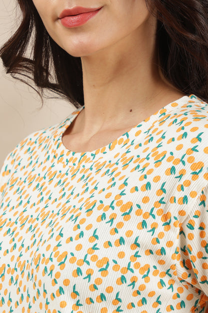 Luxe Long T-Shirt -Ribbed Cotton - Casual Comfort - Tangy