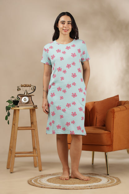 Luxe Long T-Shirt -Waffle Cotton - Casual Comfort - Zinnia