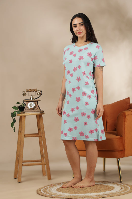 Luxe Long T-Shirt -Waffle Cotton - Casual Comfort - Zinnia