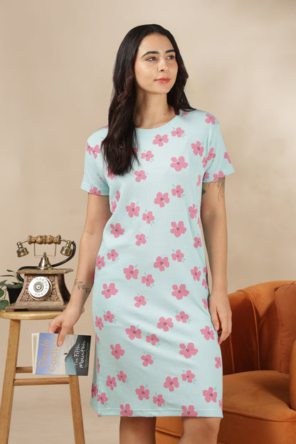 Luxe Long T-Shirt -Waffle Cotton - Casual Comfort - Zinnia