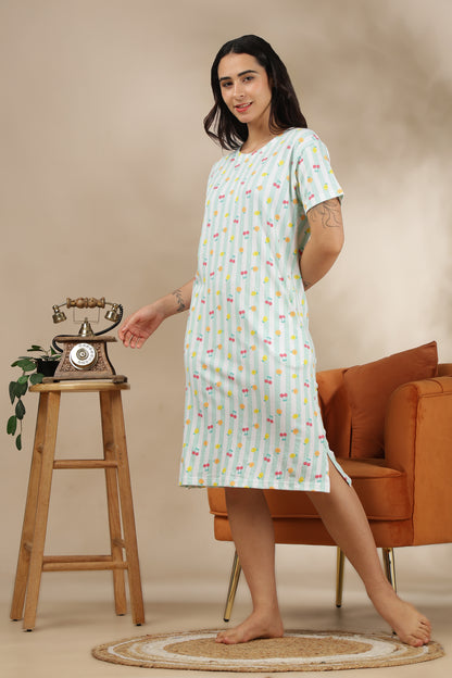 Luxe Long T-Shirt -Ribbed Cotton - Casual Comfort - Zest