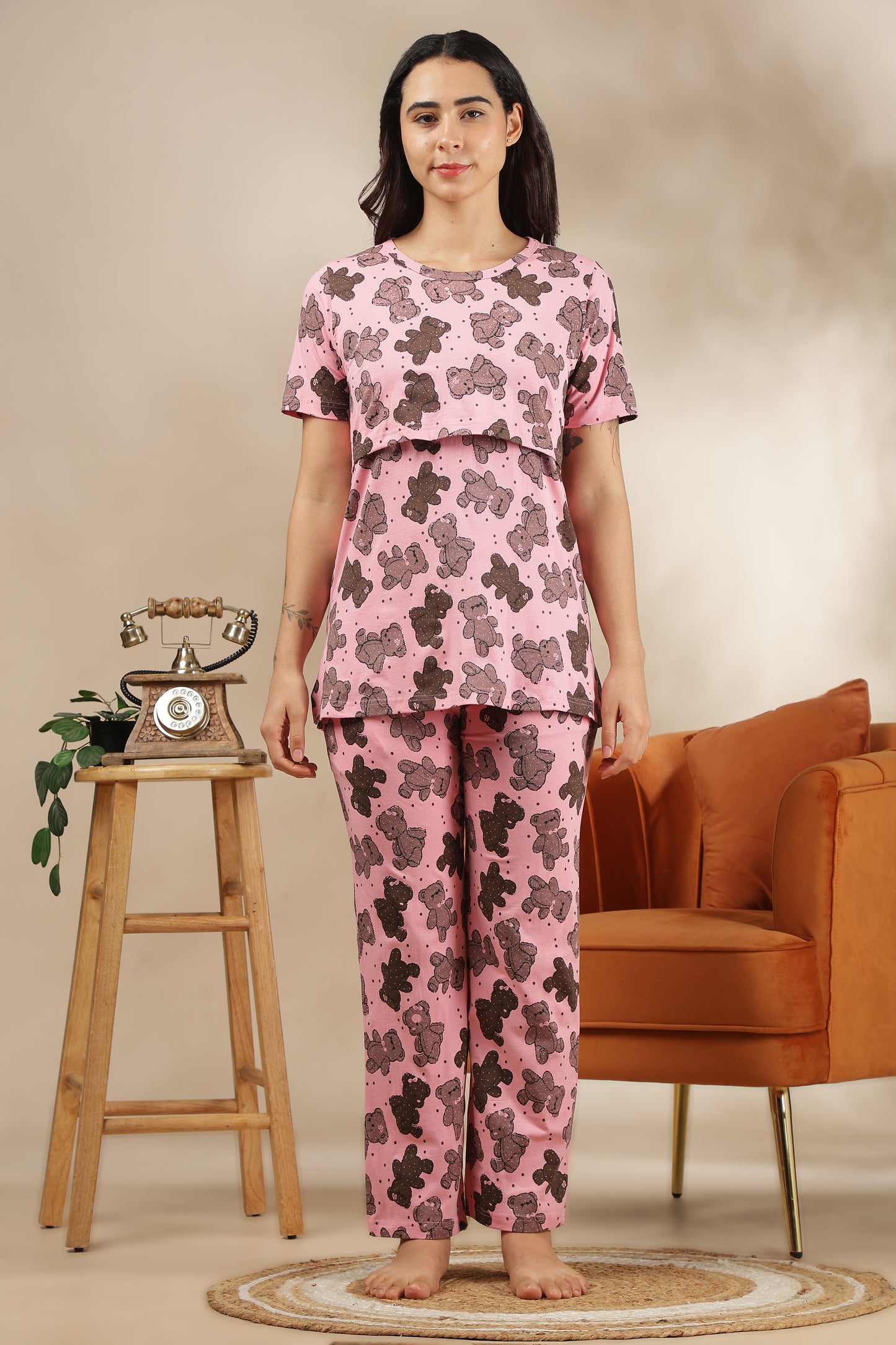 MATERNITY COORDS | ZIPLESS T-SHIRT WITH PANTS | KNITTED LYCRA COTTON | INTRODUCTORY PRICE | FLUFFY