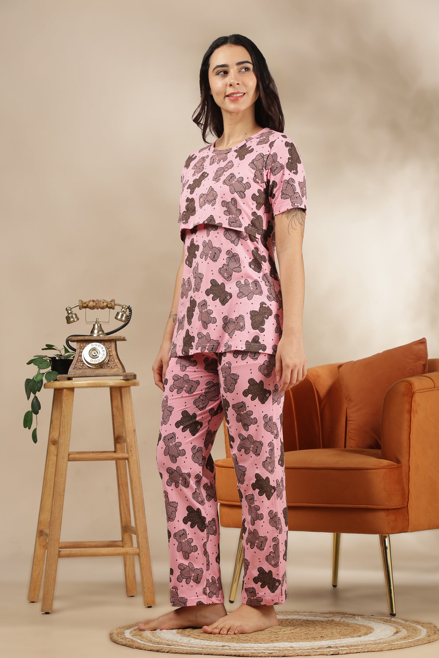 MATERNITY COORDS | ZIPLESS T-SHIRT WITH PANTS | KNITTED LYCRA COTTON | INTRODUCTORY PRICE | FLUFFY