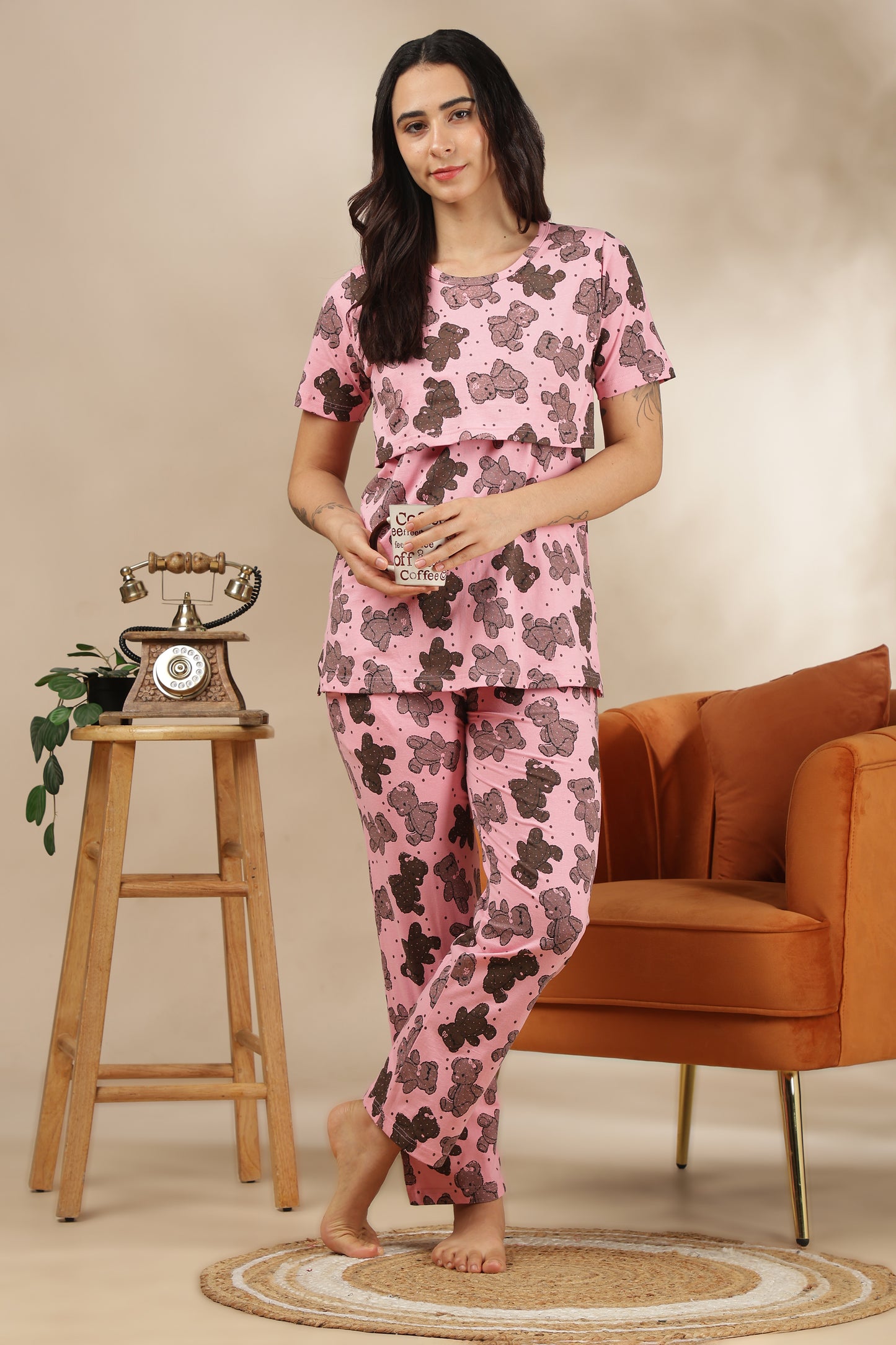 MATERNITY COORDS | ZIPLESS T-SHIRT WITH PANTS | KNITTED LYCRA COTTON | INTRODUCTORY PRICE | FLUFFY