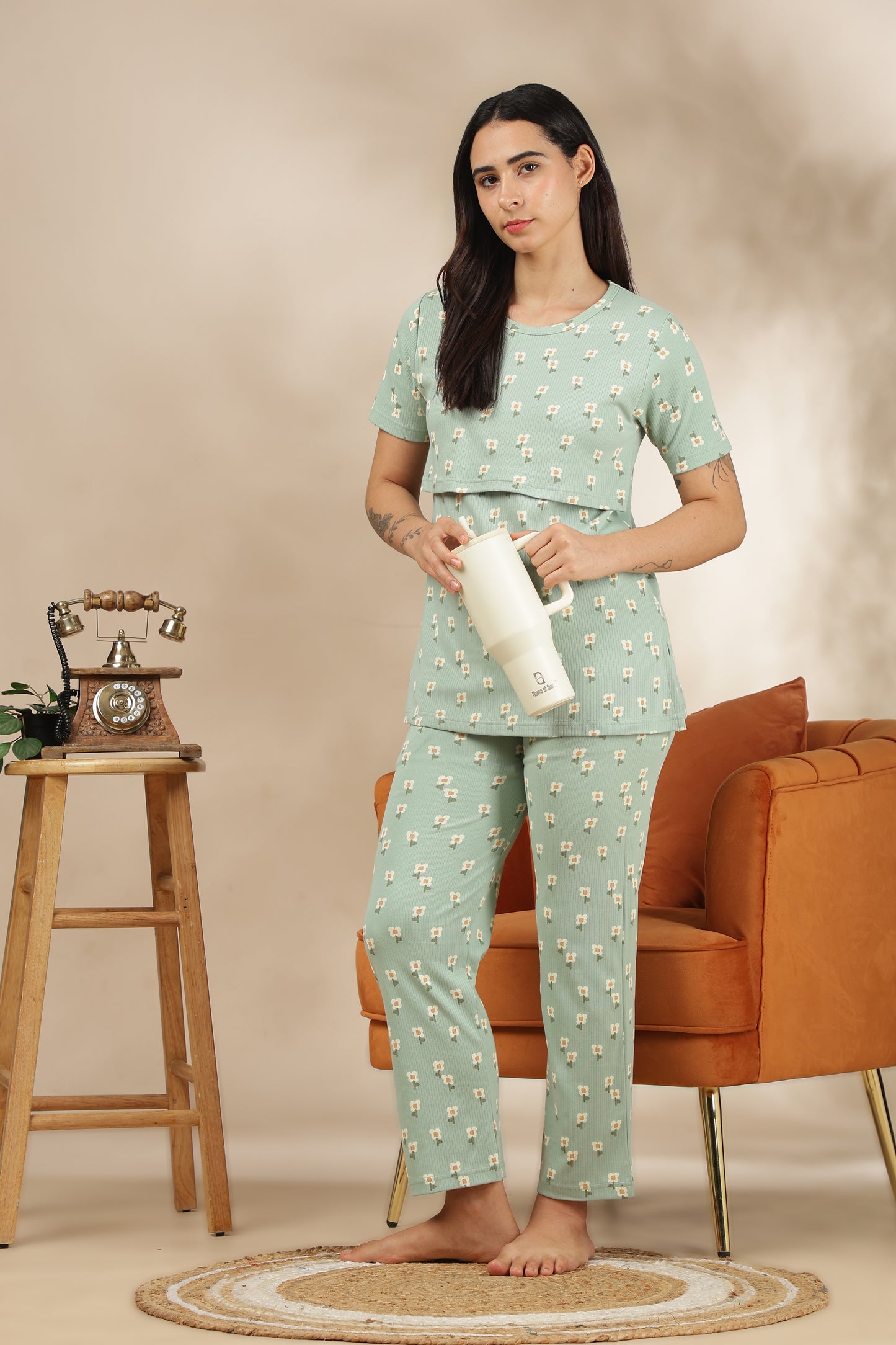 MATERNITY COORDS | ZIPLESS T-SHIRT WITH PANTS |RIBBED COTTON  |INTRODUCTORY PRICE | FLORAE