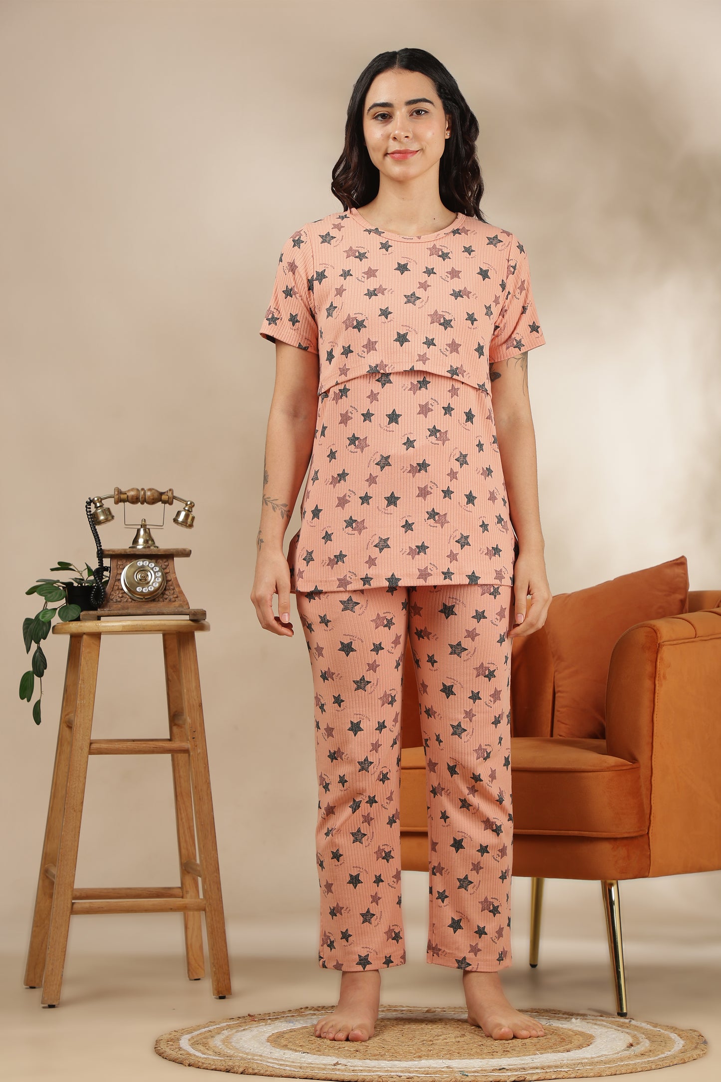 MATERNITY COORDS | ZIPLESS T-SHIRT WITH PANTS | RIBBED COTTON  |INTRODUCTORY PRICE | STELLAR