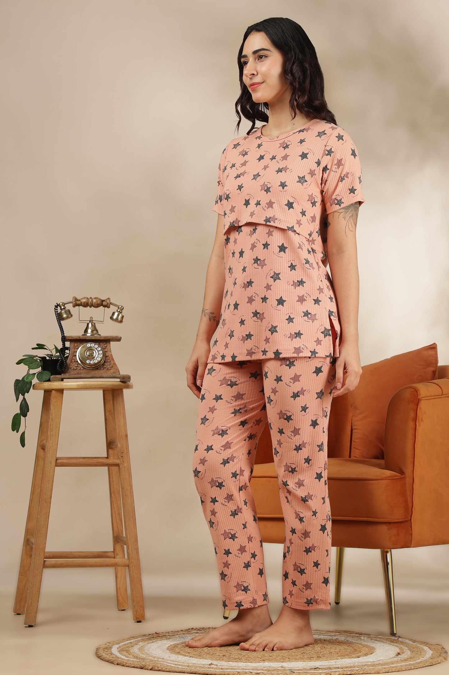MATERNITY COORDS | ZIPLESS T-SHIRT WITH PANTS | RIBBED COTTON  |INTRODUCTORY PRICE | STELLAR