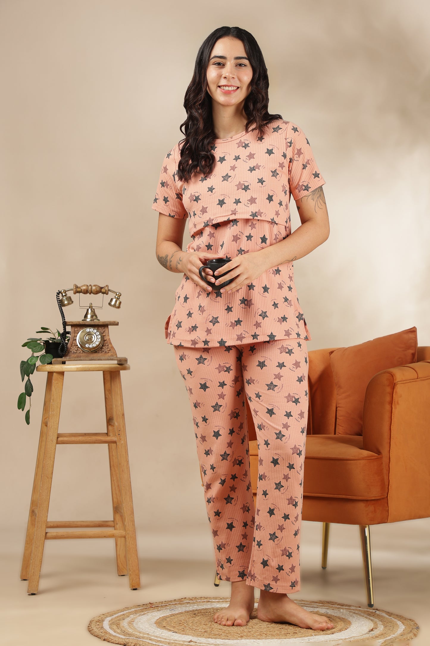 MATERNITY COORDS | ZIPLESS T-SHIRT WITH PANTS | RIBBED COTTON  |INTRODUCTORY PRICE | STELLAR
