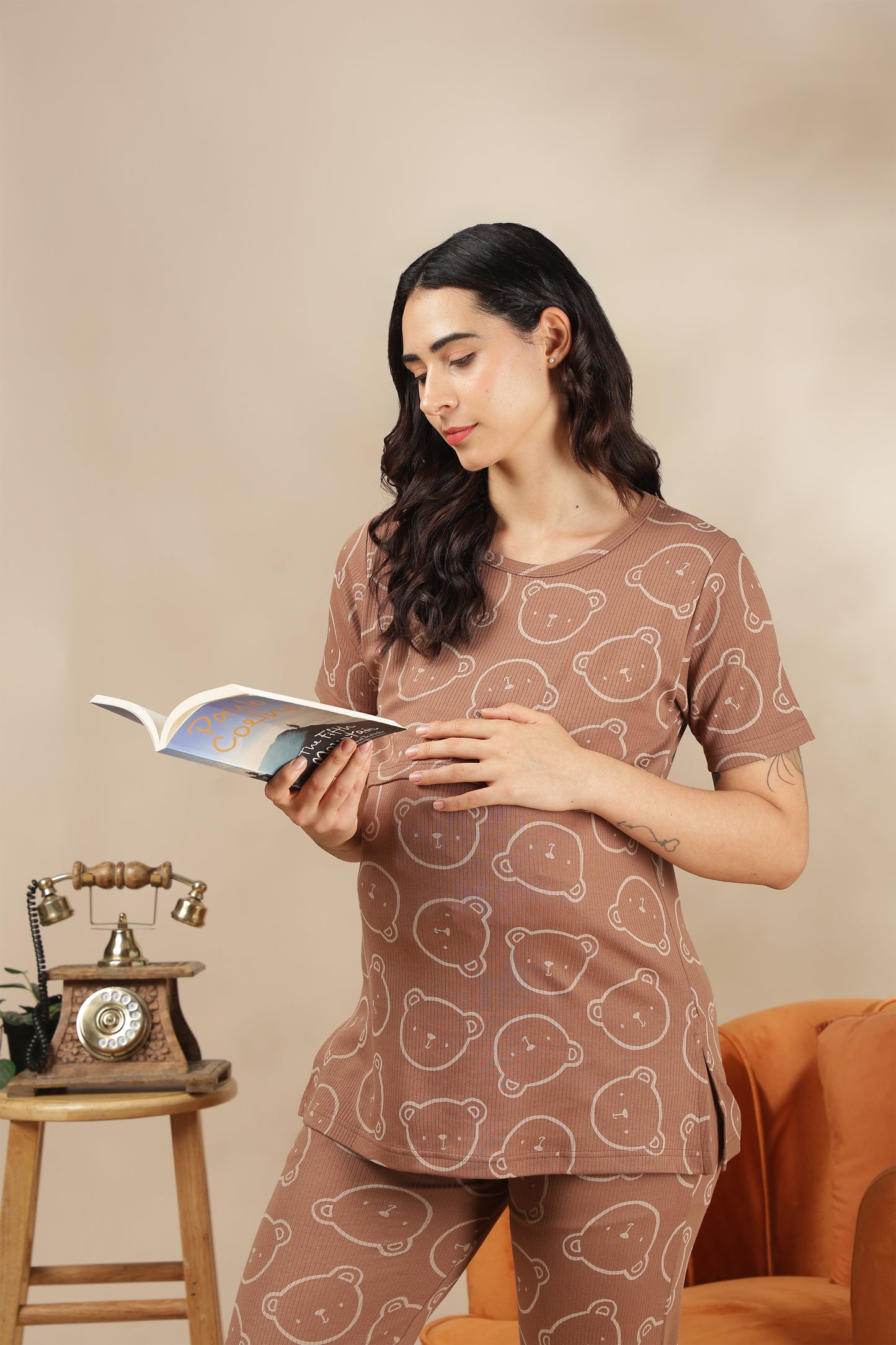 MATERNITY COORDS | ZIPLESS T-SHIRT WITH PANTS |RIBBED COTTON  |INTRODUCTORY PRICE | TEDDY BLISS
