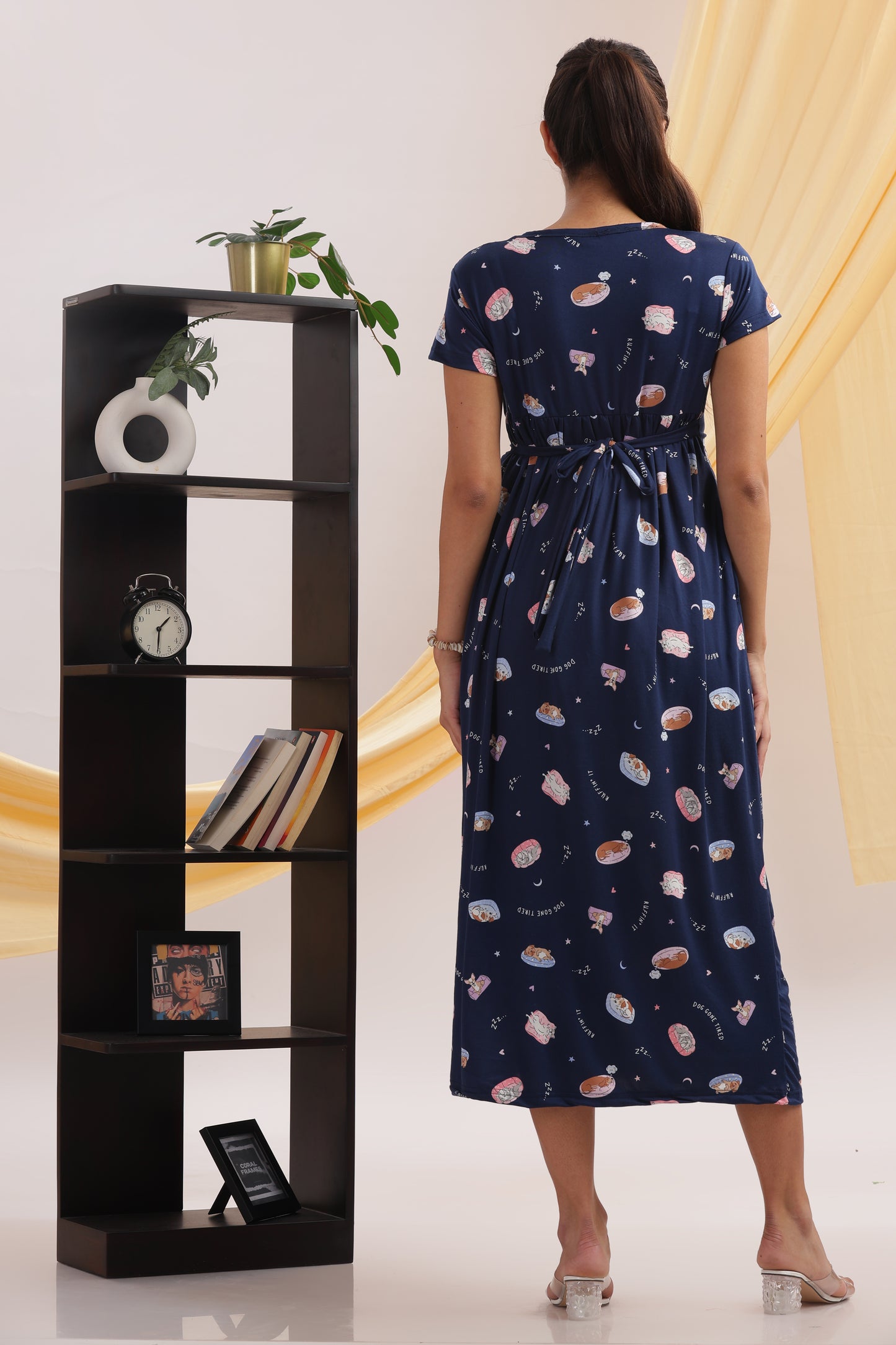 ZIPLESS MATERNITY WEAR | CALF LENGTH |SHORT SLEEVE | SPUN | MIDNIGHT MAMA