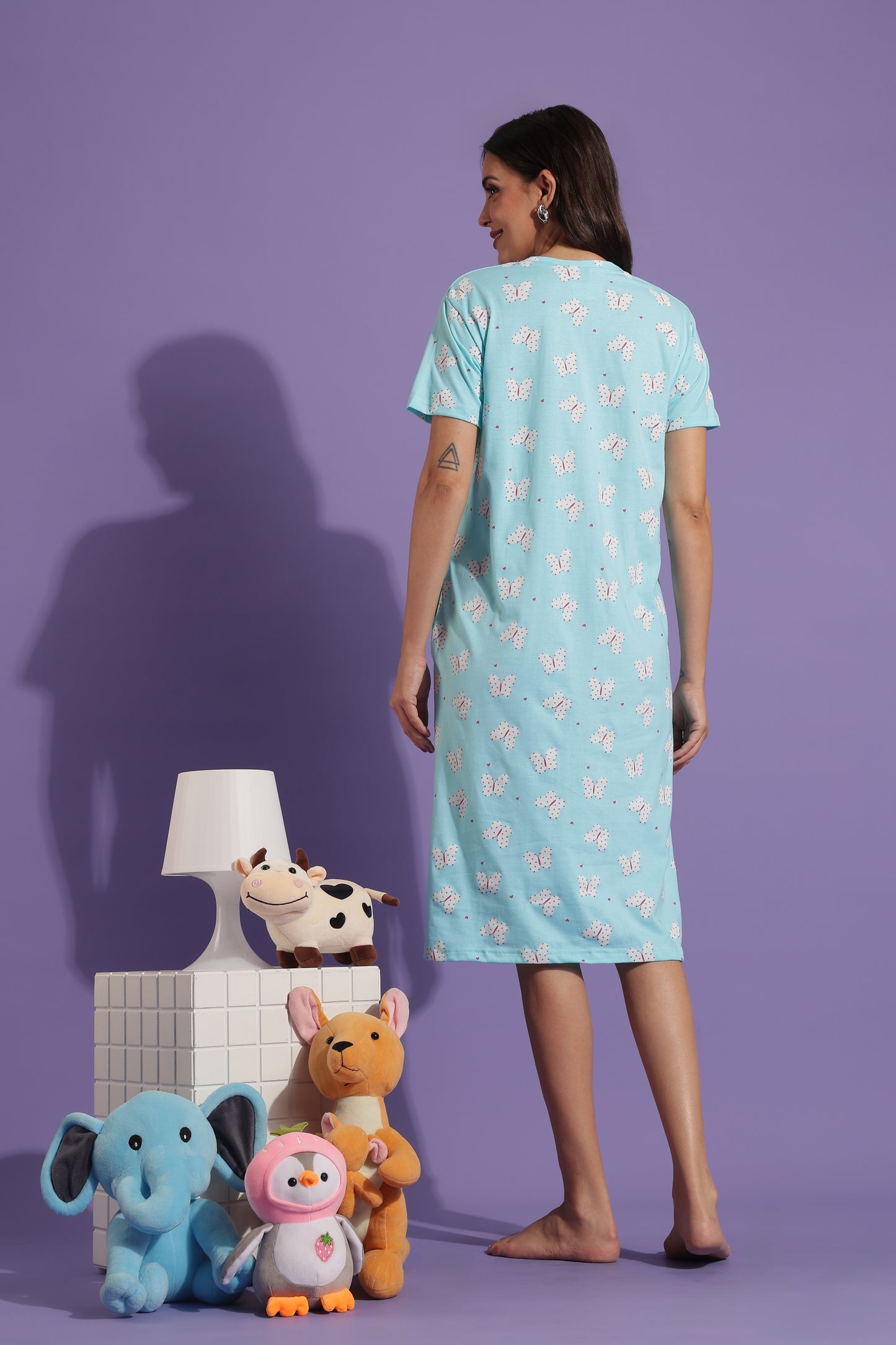 Luxe Long T-Shirt - Casual Comfort - Pastel Wings