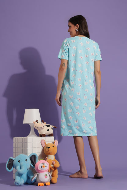 Luxe Long T-Shirt - Casual Comfort - Pastel Wings