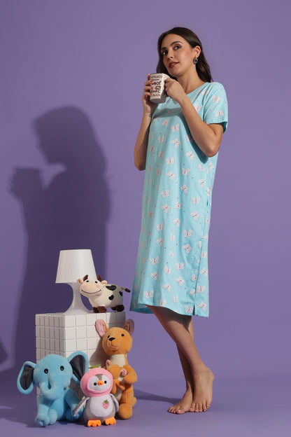 Luxe Long T-Shirt - Casual Comfort - Pastel Wings