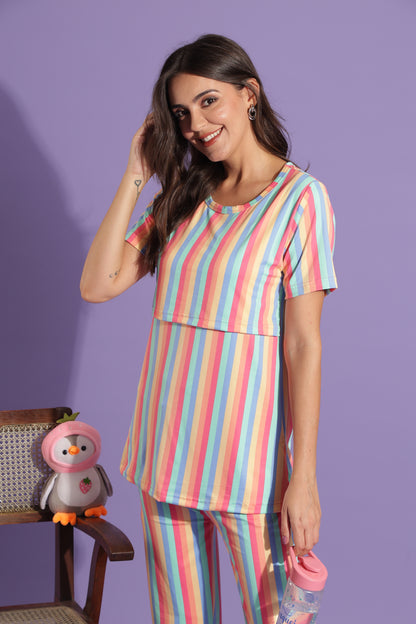 MATERNITY COORDS | ZIPLESS T-SHIRT WITH PANTS |SPUN |INTRODUCTORY PRICE | RAINBOWELLE