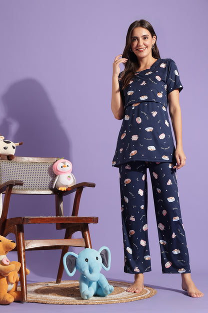 MATERNITY COORDS | ZIPLESS T-SHIRT WITH PANTS |SPUN |INTRODUCTORY PRICE | MIDNIGHT MAMA