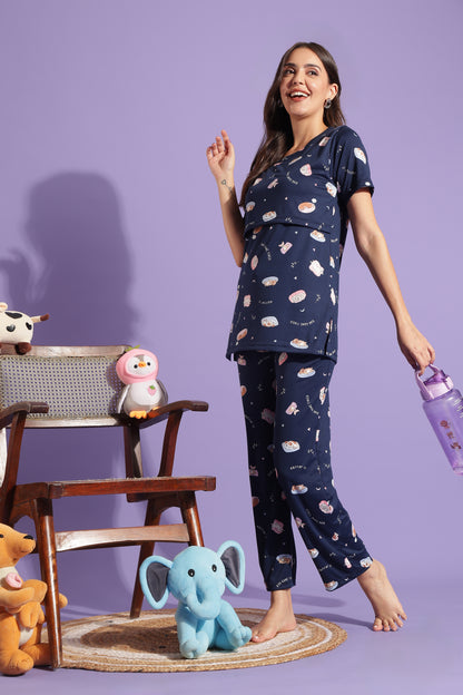 MATERNITY COORDS | ZIPLESS T-SHIRT WITH PANTS |SPUN |INTRODUCTORY PRICE | MIDNIGHT MAMA