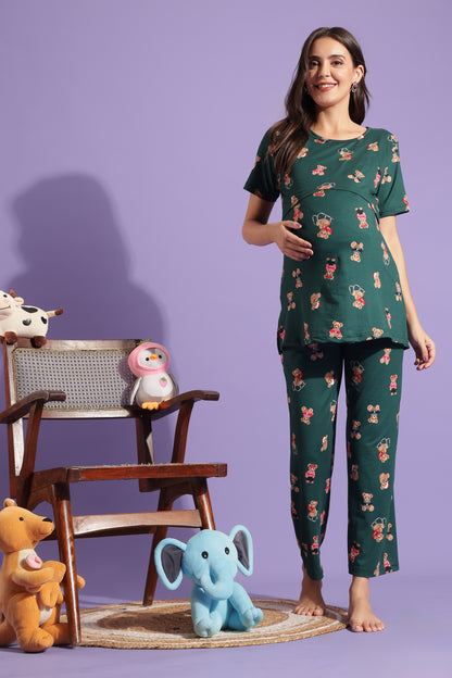 MATERNITY COORDS | ZIPLESS T-SHIRT WITH PANTS |SPUN |INTRODUCTORY PRICE | TEDDY DREAMS
