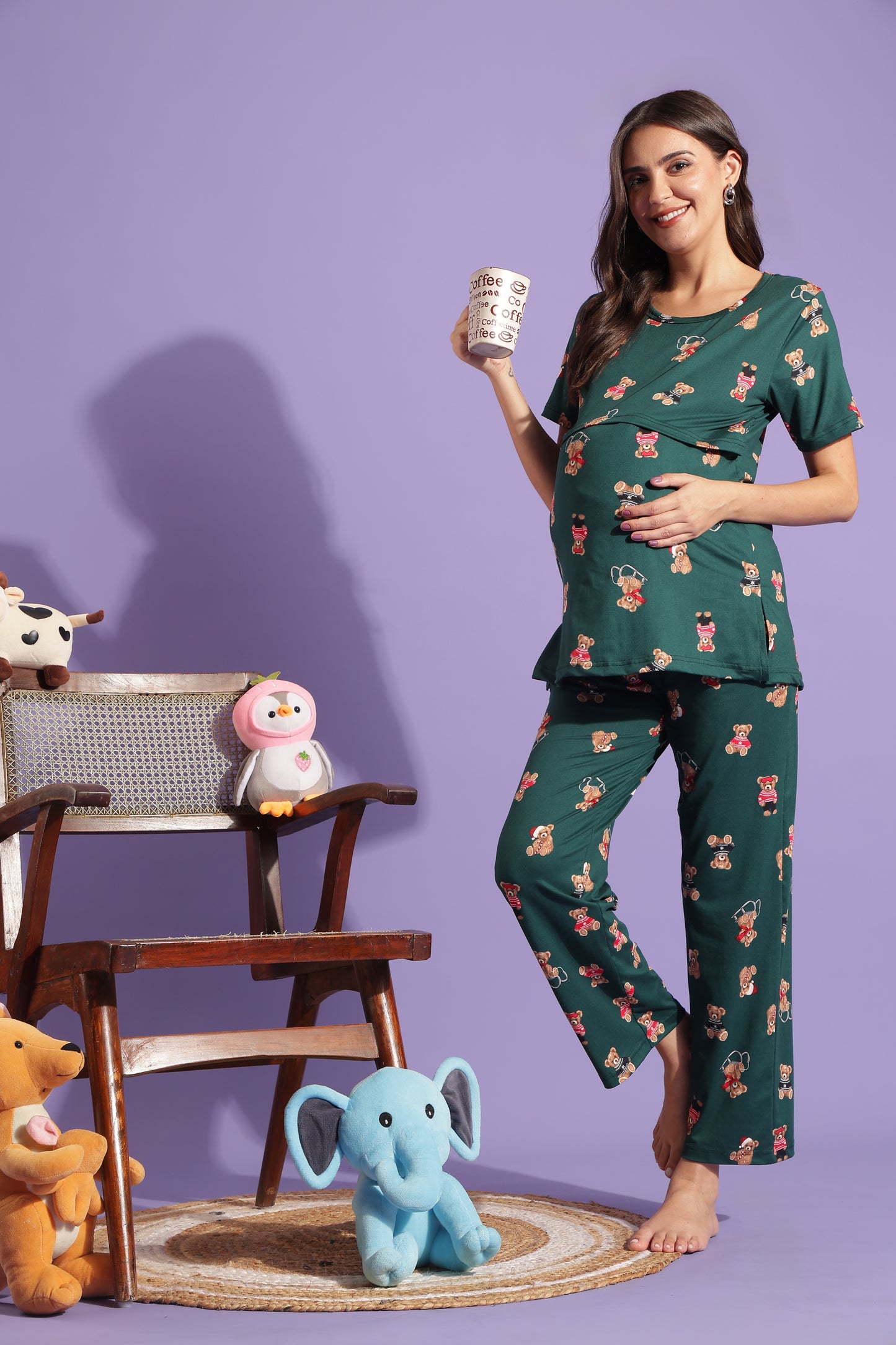 MATERNITY COORDS | ZIPLESS T-SHIRT WITH PANTS |SPUN |INTRODUCTORY PRICE | TEDDY DREAMS