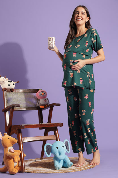 MATERNITY COORDS | ZIPLESS T-SHIRT WITH PANTS |SPUN |INTRODUCTORY PRICE | TEDDY DREAMS