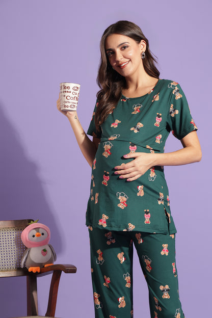 MATERNITY COORDS | ZIPLESS T-SHIRT WITH PANTS |SPUN |INTRODUCTORY PRICE | TEDDY DREAMS