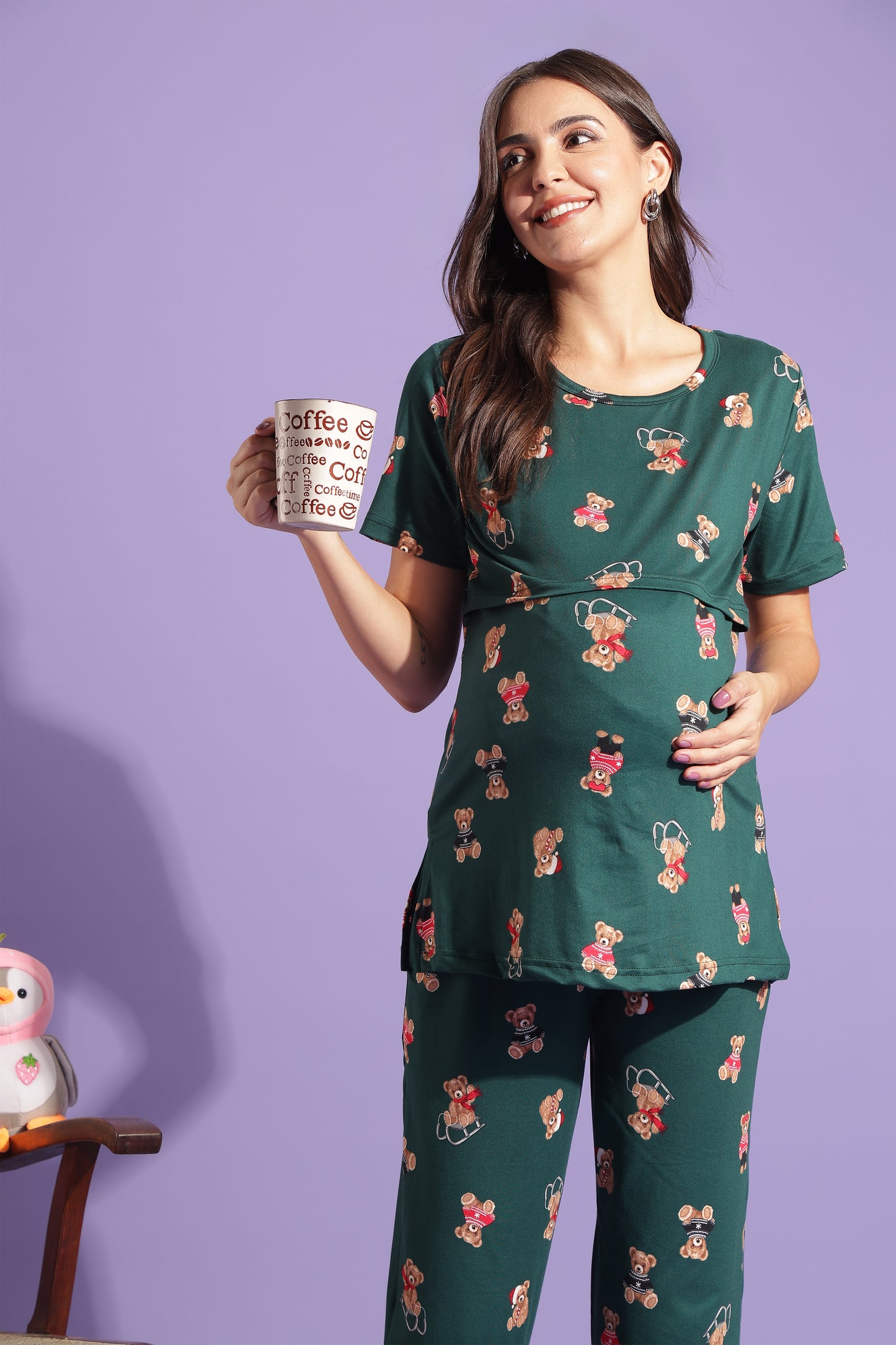 MATERNITY COORDS | ZIPLESS T-SHIRT WITH PANTS |SPUN |INTRODUCTORY PRICE | TEDDY DREAMS