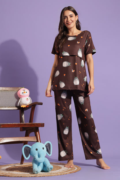 MATERNITY COORDS | ZIPLESS T-SHIRT WITH PANTS |SPUN |INTRODUCTORY PRICE | MAMA'S COCOA WHIMSY