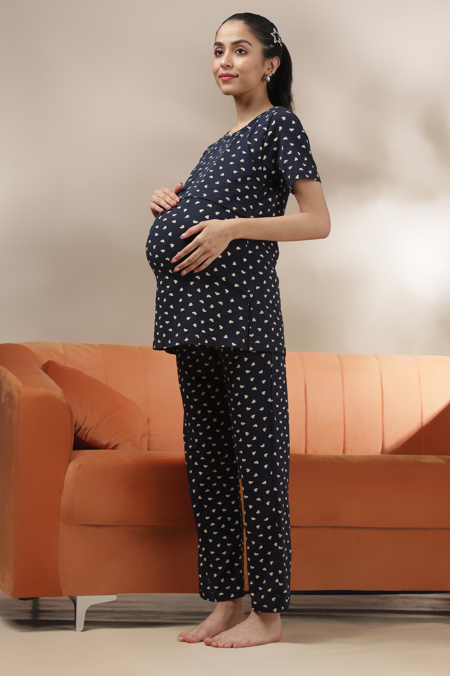 MATERNITY COORDS | ZIPLESS T-SHIRT WITH PANTS |SPUN |INTRODUCTORY PRICE | DREAMY NAVY