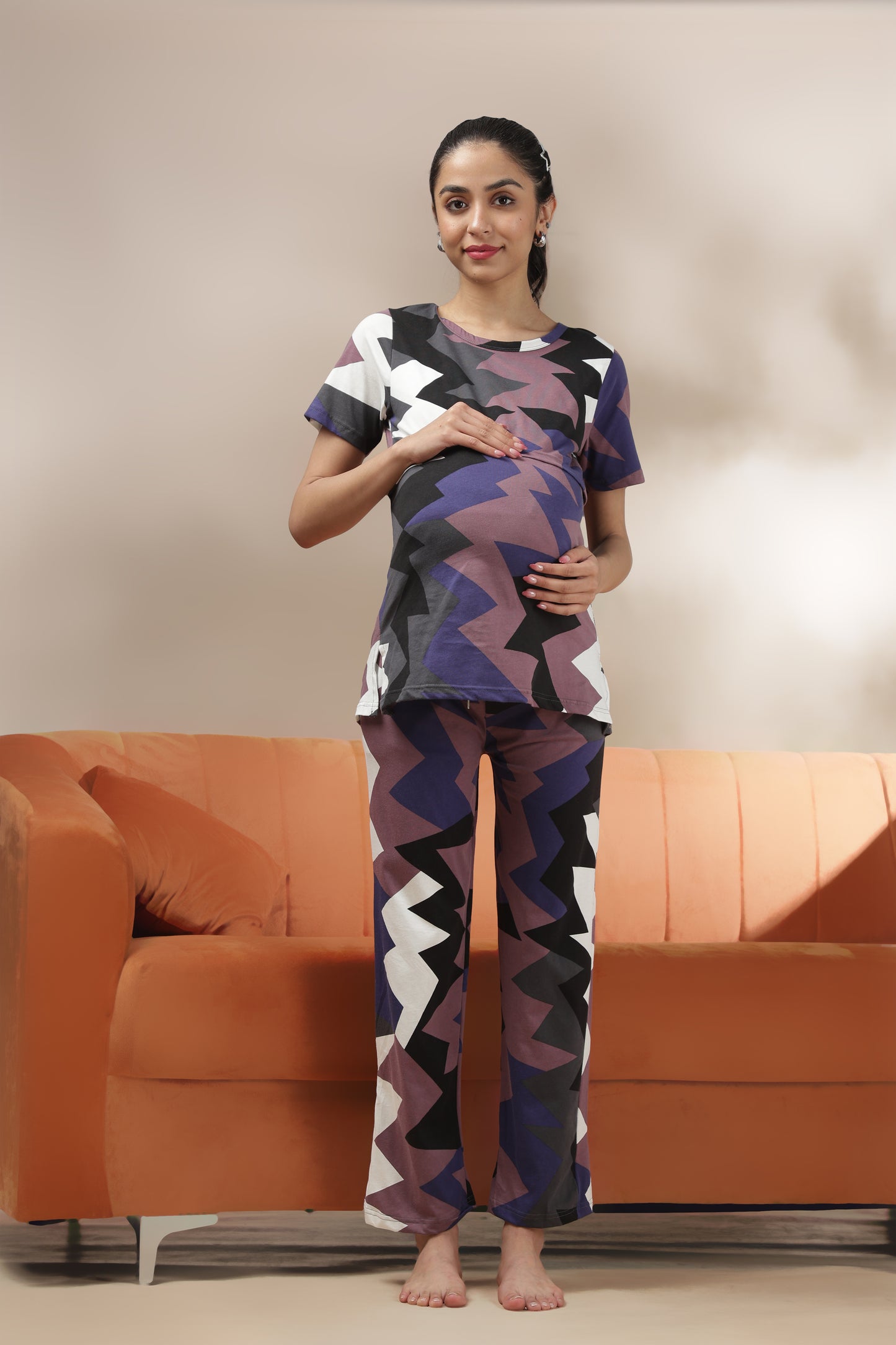 MATERNITY COORDS | ZIPLESS T-SHIRT WITH PANTS |SPUN |INTRODUCTORY PRICE | PATTERN PLAY