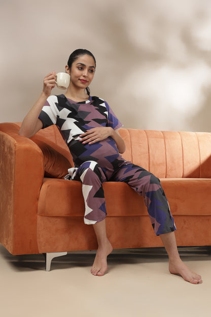 MATERNITY COORDS | ZIPLESS T-SHIRT WITH PANTS |SPUN |INTRODUCTORY PRICE | PATTERN PLAY