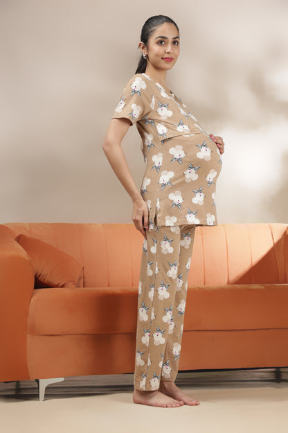 MATERNITY COORDS | ZIPLESS T-SHIRT WITH PANTS |SPUN |INTRODUCTORY PRICE | BUTTERCREAM POISE