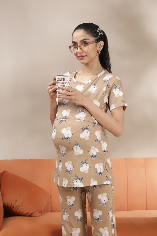 MATERNITY COORDS | ZIPLESS T-SHIRT WITH PANTS |SPUN |INTRODUCTORY PRICE | BUTTERCREAM POISE